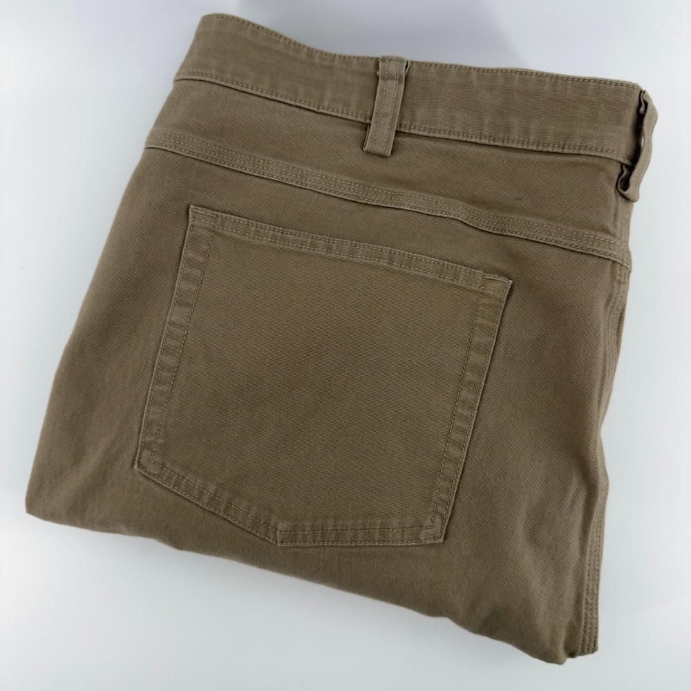 Duluth Trading Co Flex Fire Hose Relaxed Fit Pants Mens 42x34 Tan Khaki Workwear
